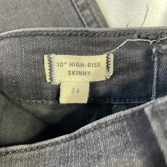 MADEWELL 10" High Rise Skinny Button Fly Black‎ Washed Jean 24 Extra Small - Picture 4 of 5